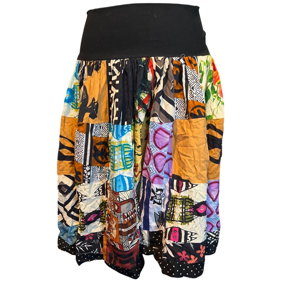 Sofistafunk Patchwork Skirt Womens Multicolor Afr… - image 1